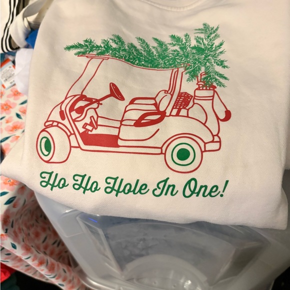 Kids Cream Sweatshirt with Fun Golf Cart Print - Picture 3 of 4